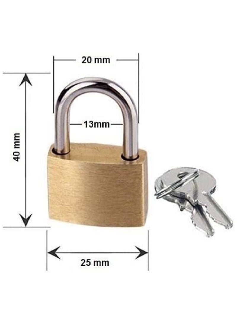 Generic 25mm Multi-Use Bag Lock - for Jewelry Box - Gym Bags - Memo - Metal Gold Color - 2 Key Lock  - Image 2