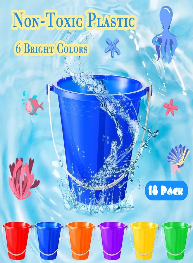 Sratte 18 Sets 4.7" Sand Buckets and Shovels Bulk Summer Beach Bucket Pack Plastic Beach Pails Sand Toys for Summer Pool Party Favors - Image 2