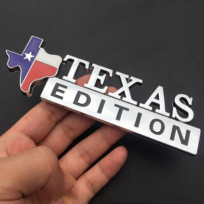 2pc Texas Flag Edition Emblems - Fender Tailgate Door Badge Stick On Universal - Texas Edition Car Sticker (Chrome) - Image 2
