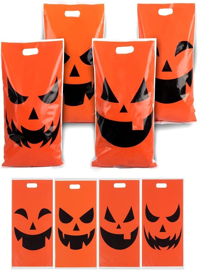LOKIPA Halloween Plastic Pumpkin trick or Treat Candy Bags,72pcs Jack O Lantern Pumpkin Gift Snacks Party Favor Bag for Halloween - Image 3