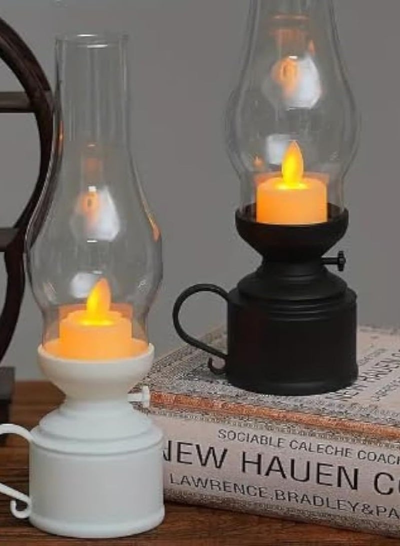 Warm Light Lamp Christmas Lantern Bedroom Vintage Design Ramadan Candle LED Simulation Cute Stone Yellow 4pcs - Image 1