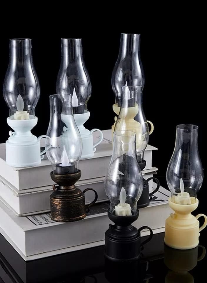 Warm Light Lamp Christmas Lantern Bedroom Vintage Design Ramadan Candle LED Simulation Cute Stone Yellow 4pcs - Image 2