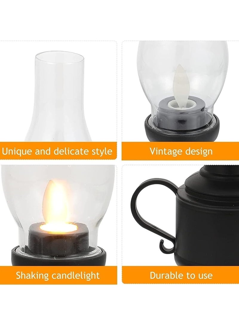 Warm Light Lamp Christmas Lantern Bedroom Vintage Design Ramadan Candle LED Simulation Cute Stone Yellow 4pcs - Image 4