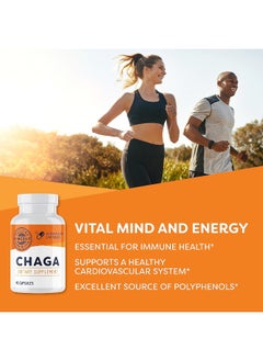 Vimergy Vimergy Chaga Mushroom Capsules, 30 Servings – Real Mushroom Herbal Supplement for Cardiovascular Support - Kosher, Non-GMO, Gluten-Free, Vegan, Paleo - 100% Pure Chaga with Zero Fillers (90 Count)  - Image 2