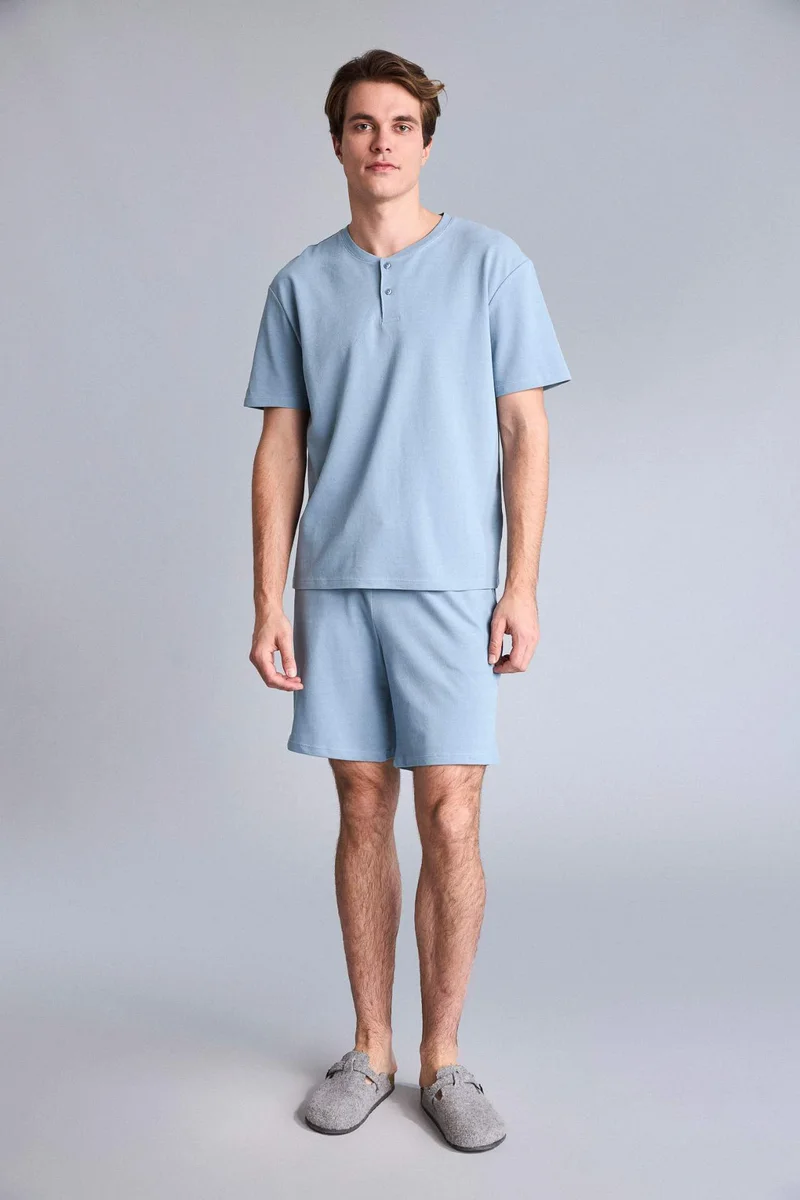 New Regular Fit Short Sleeve 2 Piece Pajama Set