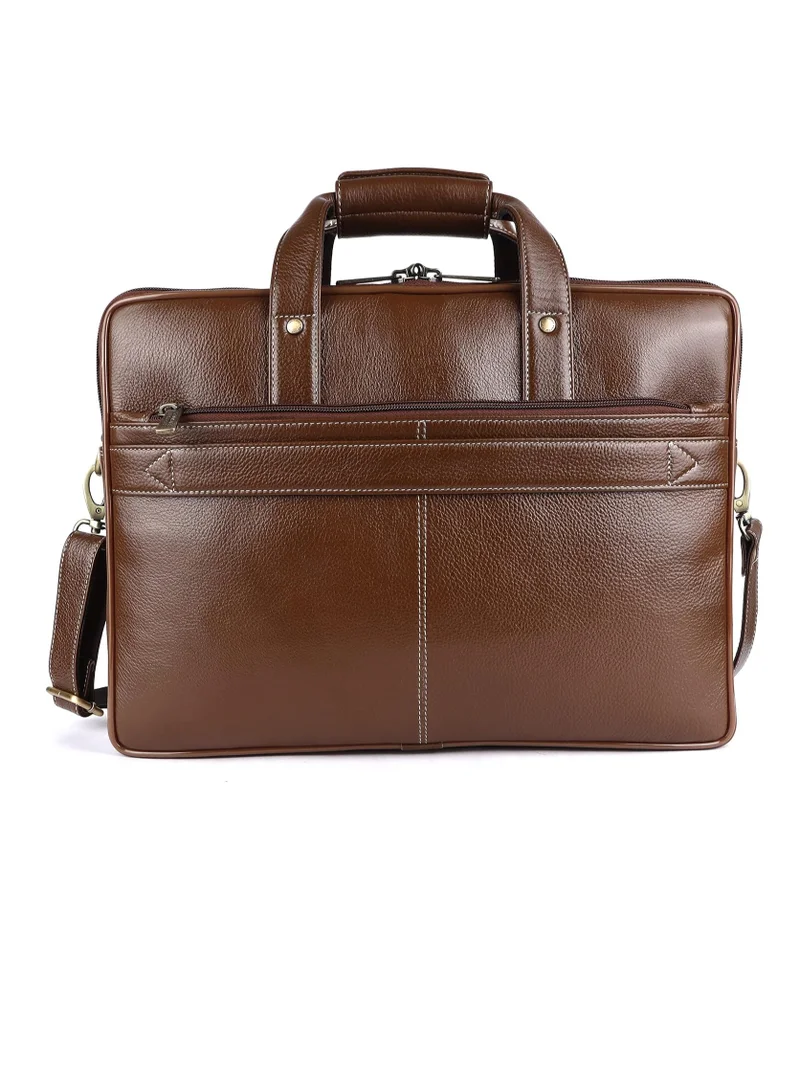 HAMMONDS FLYCATCHER Laptop Bag -Leather Laptop Office/Casual Bag for Men with Trolley Straps, Carry Handles with Adjustable Strap -Brushwood -Fits up to 16-Inch Laptop/MacBook | THWW