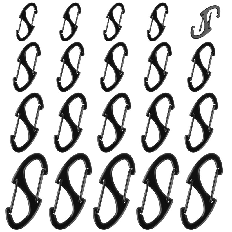 Zipper Clips Anti Theft 20 Pcs Zipper Pull Locks for Backpacks DoubleSided Spring S Carabiner Clasps Theft Deterrent for Luggage Suitcase Handbags Keys PurseBlack