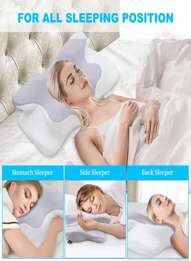 BLYPHOO Cervical Pillow for Neck and Shoulder, Memory Foam Neck Pillow, Upgraded Ergonomic Orthopedic Neck Support Pillow for Back Side Stomach Sleeping, Premium Contour Bed Pillow with Washable Cover - Image 2