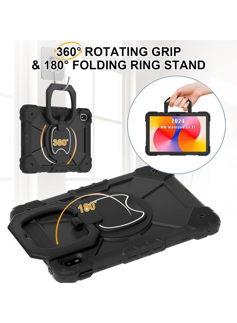 عام حافظة لهاتف هواوي ميت باد سي 11 بوصة (2024) ، غطاء لوحي ذكي مضاد للسقوط ، غطاء واقي مناسب للأطفال مع حامل مقبض حمل قابل للدوران 360 - حامل حزام وقلم - Image 4