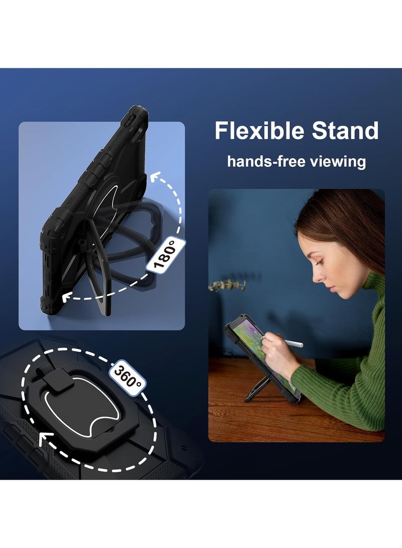 عام حافظة لهاتف هواوي ميت باد سي 11 بوصة (2024) ، غطاء لوحي ذكي مضاد للسقوط ، غطاء واقي مناسب للأطفال مع حامل مقبض حمل قابل للدوران 360 - حامل حزام وقلم - Image 5