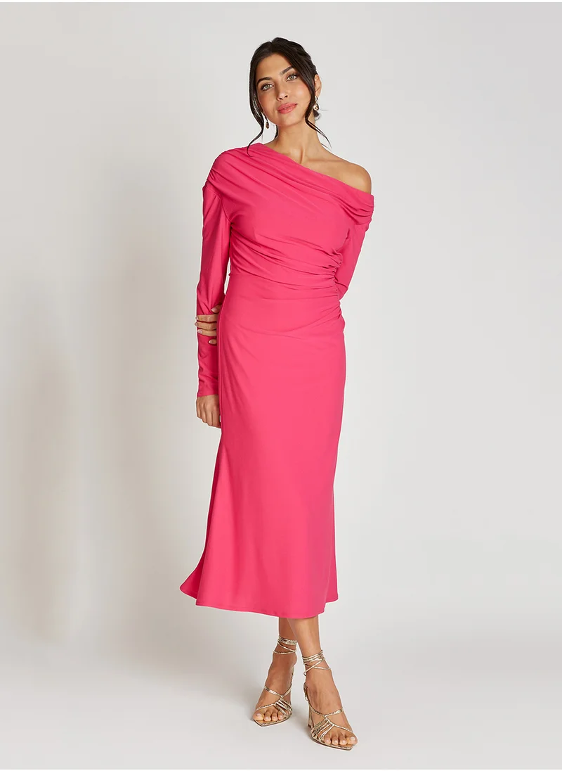 Little Mistress One Shoulder Asymetric Maxi Dress