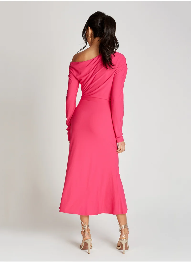 Little Mistress One Shoulder Asymetric Maxi Dress