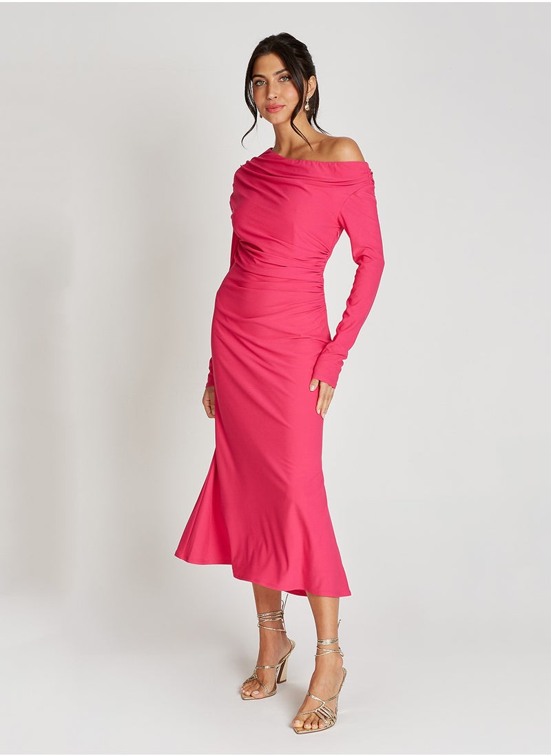 Little Mistress One Shoulder Asymetric Maxi Dress  - Image 4