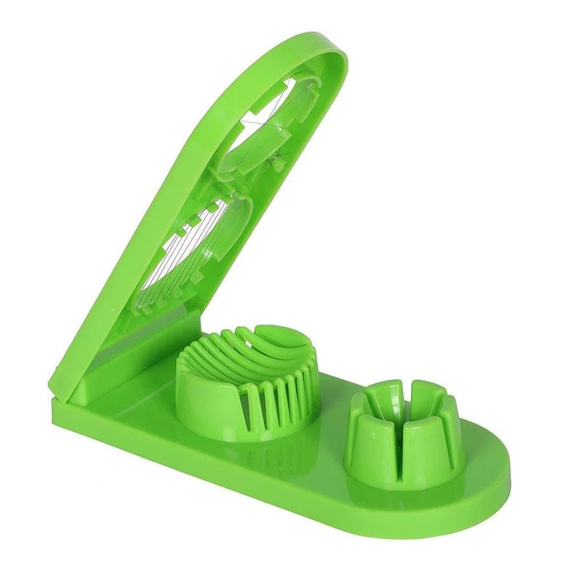 ADOVATE ADOVATE 2 in 1 Double Cut Boiled Egg Cutter with Stainless Steel Wire Handy Easy to Use Pack of 1  - Image 1