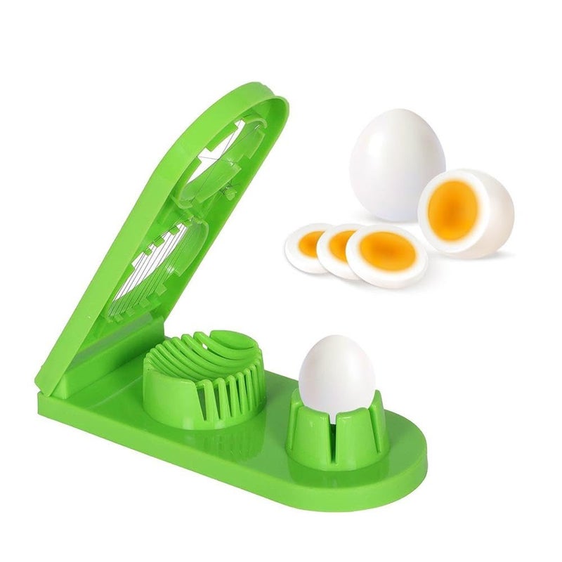 ADOVATE ADOVATE 2 in 1 Double Cut Boiled Egg Cutter with Stainless Steel Wire Handy Easy to Use Pack of 1  - Image 2