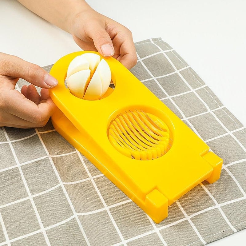 ADOVATE ADOVATE 2 in 1 Double Cut Boiled Egg Cutter with Stainless Steel Wire Handy Easy to Use Pack of 1  - Image 4