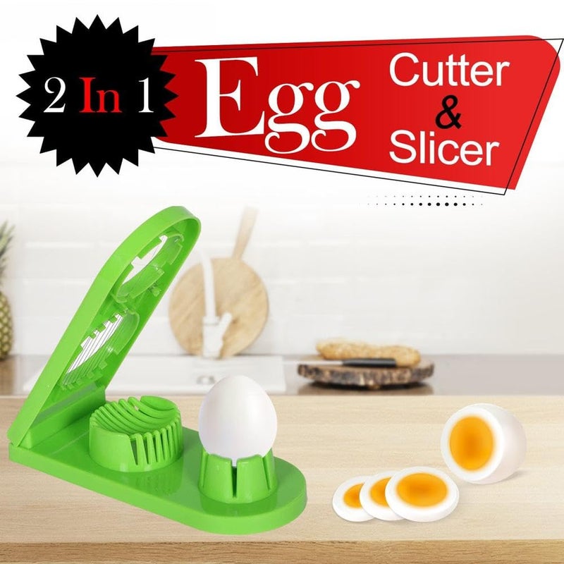 ADOVATE ADOVATE 2 in 1 Double Cut Boiled Egg Cutter with Stainless Steel Wire Handy Easy to Use Pack of 1  - Image 5