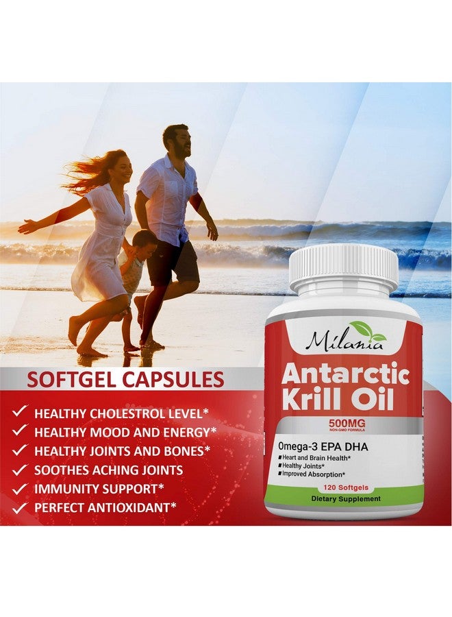 MILANIA Antarctic Krill Oil - 120 Softgels - Omega-3 EPA, DHA, with Astaxanthin - Sourced from Red Krill - Maximum Strength - 500mg - Image 5