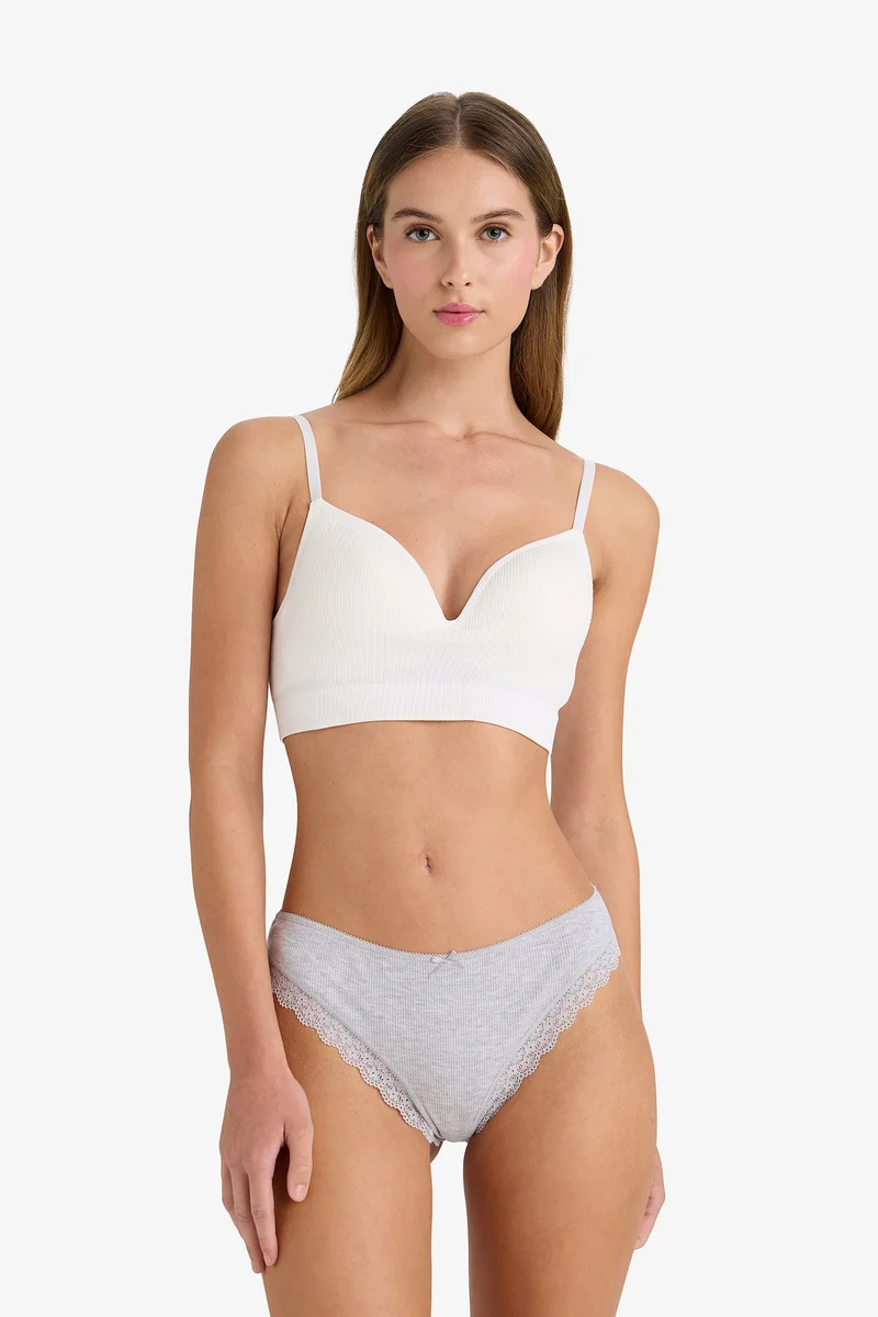 Defacto  Fall in Love Lace Detailed Ribbed 3 Piece Brazilian Panties for Women | Best Price UAE