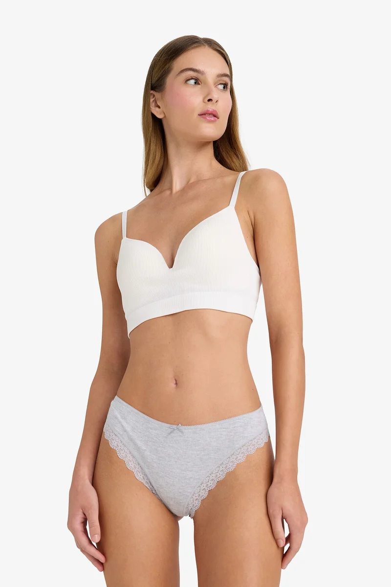Defacto  Fall in Love Lace Detailed Ribbed 3 Piece Brazilian Panties for Women | Best Price UAE