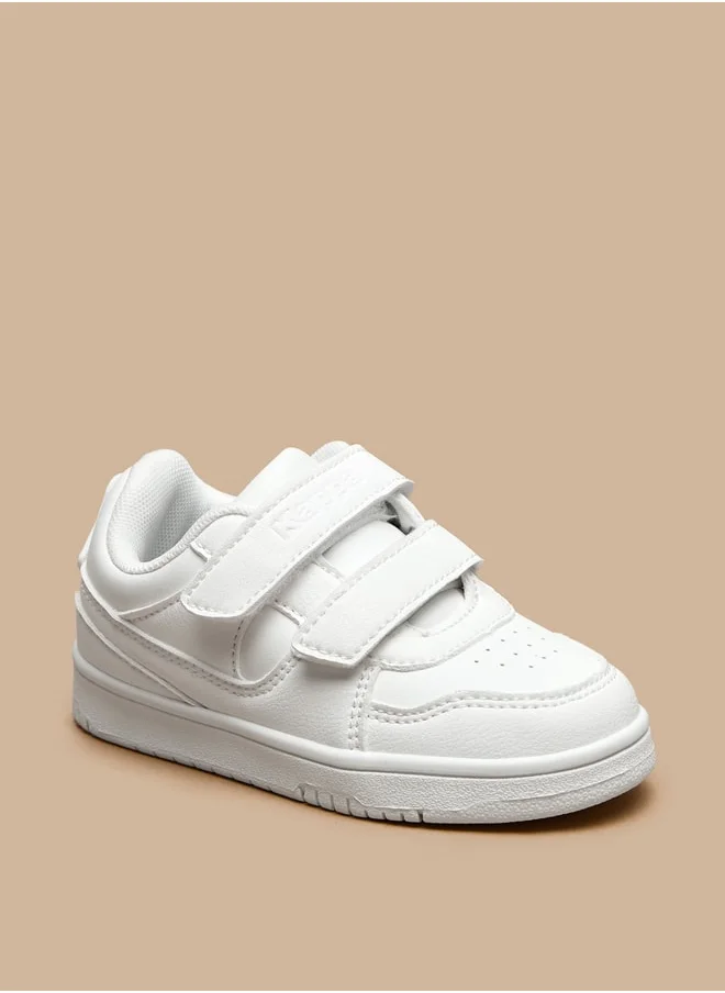 كابا Boys' Panelled School Shoes with Hook and Loop Closure