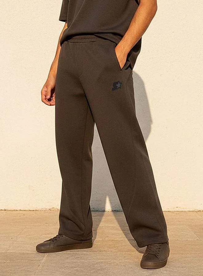 Starter Starter Regular Fit Interlock Joggers with Panelled Design
