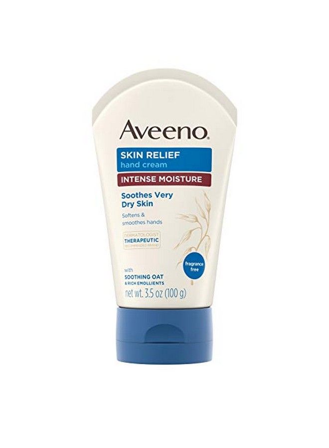 Aveeno Skin Relief Intense Moisture Hand Cream With Soothing Oat And Rich Emollients For Dry Skin 24 Hour Moisture Fragrance And Steroid Free 3.5 Oz  - Image 1