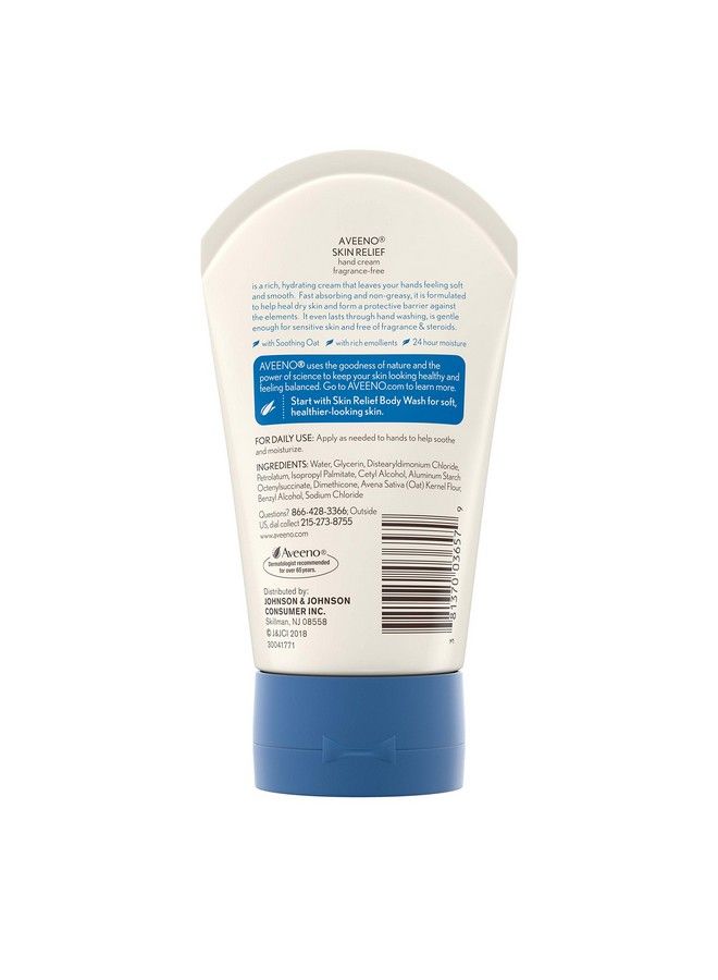 Aveeno Skin Relief Intense Moisture Hand Cream With Soothing Oat And Rich Emollients For Dry Skin 24 Hour Moisture Fragrance And Steroid Free 3.5 Oz  - Image 4