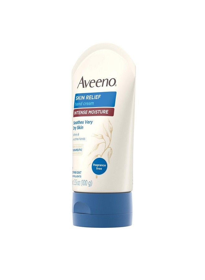 Aveeno Skin Relief Intense Moisture Hand Cream With Soothing Oat And Rich Emollients For Dry Skin 24 Hour Moisture Fragrance And Steroid Free 3.5 Oz  - Image 3