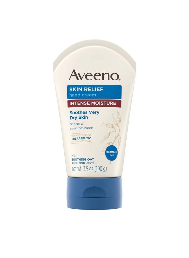Aveeno Skin Relief Intense Moisture Hand Cream With Soothing Oat And Rich Emollients For Dry Skin 24 Hour Moisture Fragrance And Steroid Free 3.5 Oz  - Image 2