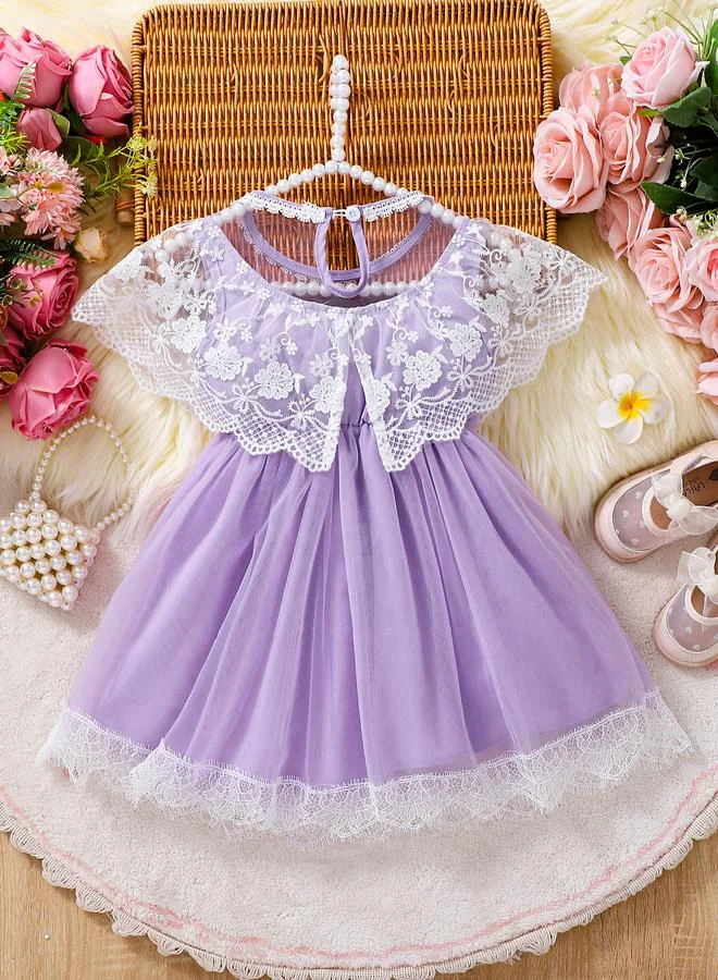 Take Two Girls Purple Lace A-Line Mini Dress