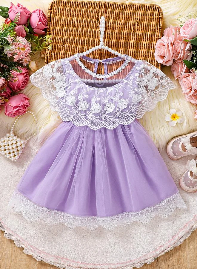 Take Two Girls Purple Lace A-Line Mini Dress