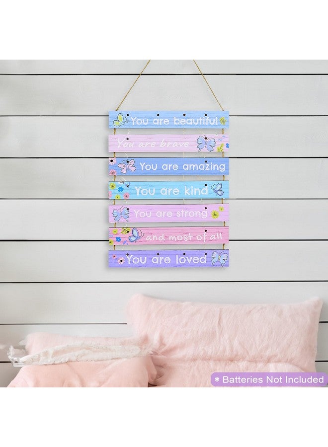 FIOBEE Girls Room Décor For Teen Girls With Led Light Nursery Wall Décor For Bedroom Motivational Inspirational Wall Art Girl Room Decoration For Kids Living Room 8 Kinds Of Lights Purple Butterfly - Image 4