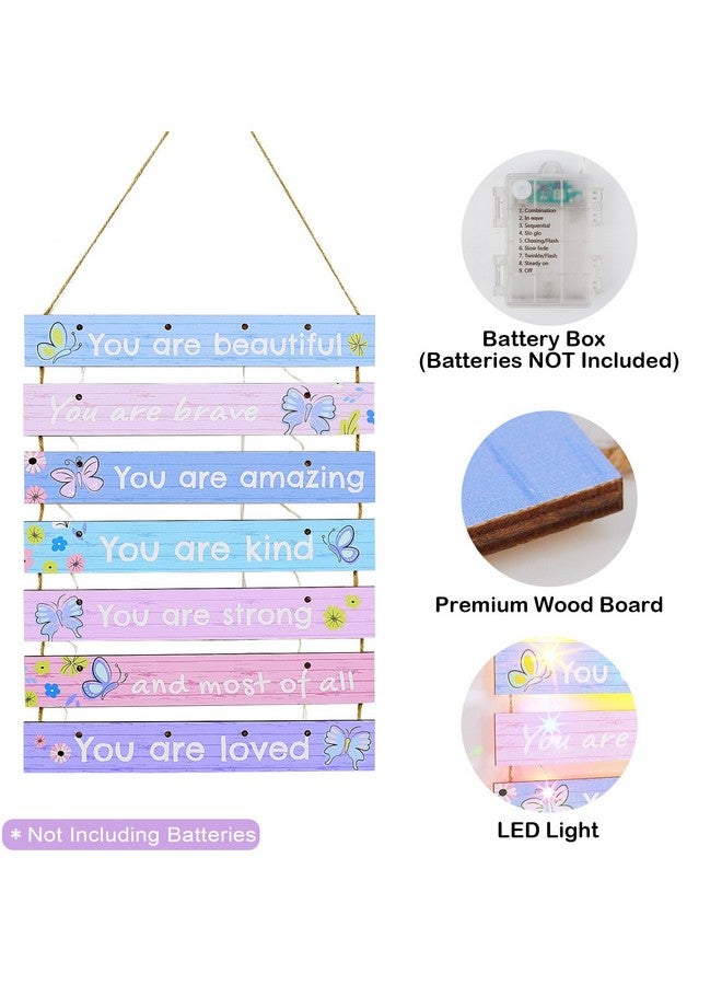 FIOBEE Girls Room Décor For Teen Girls With Led Light Nursery Wall Décor For Bedroom Motivational Inspirational Wall Art Girl Room Decoration For Kids Living Room 8 Kinds Of Lights Purple Butterfly - Image 5