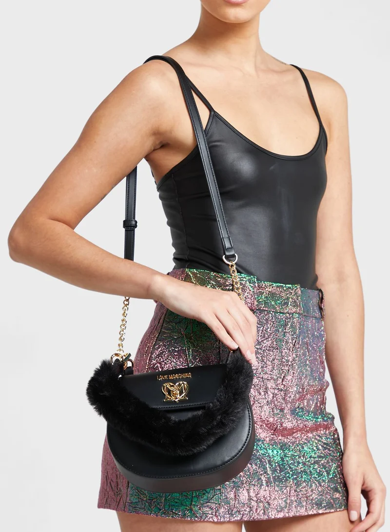 Love Moschino Flap Over Crossbody Bag