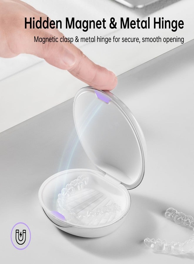 ELMWAY Retainer Case with – Aligner & Orthodontic Retainer Cleaner Box, Mouth Guard Travel Case, Portable Design, Removable Silicone Pad, Safety Closure - Image 4