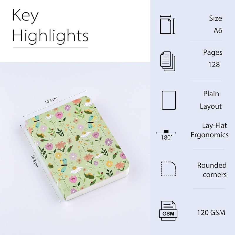 FACTOR NOTES دفتر رسم ورقي: بحجم A6، بحجم جيب، سطح متوسط محبب 120 GSM (حياة ناشئة) - Image 2