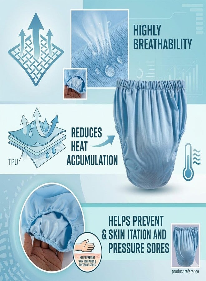 JFRHUDS Unisex Incontinence Pants,Waterproof TPU Diaper Cover for Overnight - Image 3
