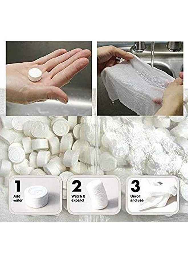 Ladila Disposable Pure Cotton Compressed Portable Travel Face Towel Water Wet Wipe Washcloth Napkin Moistened Tissues Pack Of 50 - Image 3