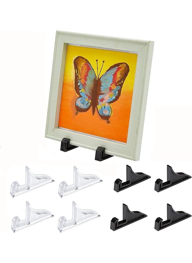 The Bros 8 Pcs Acrylic Easel Stands, Acrylic Display Stands Clear Mini Display Easel Holder for Display Pictures, Photo and and Artworks  - Image 1
