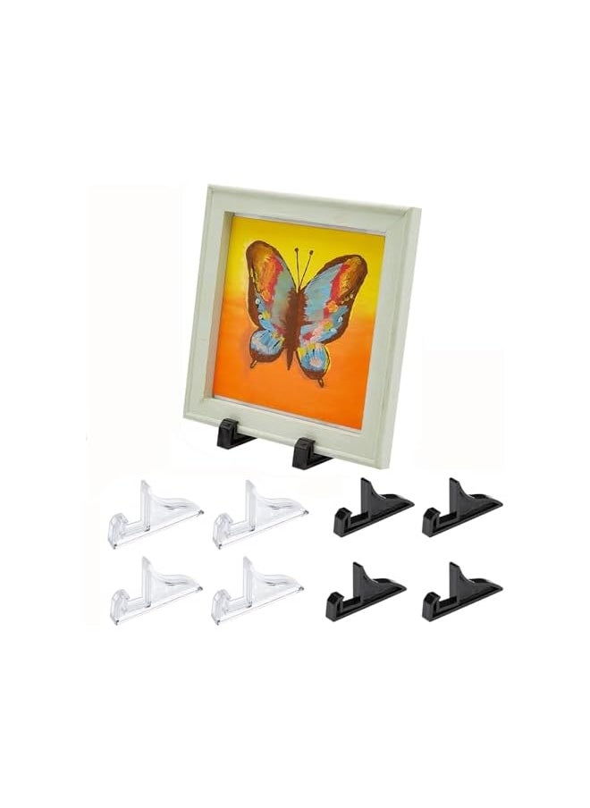 The Bros 8 Pcs Acrylic Easel Stands, Acrylic Display Stands Clear Mini Display Easel Holder for Display Pictures, Photo and and Artworks  - Image 2