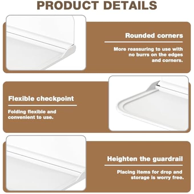 AUTOYSUR Bathroom Towel RackWall Mounted Foldable Towel Shelf with Double BarsStorage Organizer with 5 Removable Hooks Stainless Steel SpaceSaving Holder for Toilet Shower Lavatory - Image 3