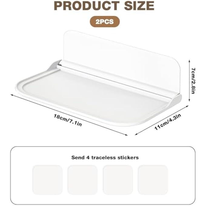 AUTOYSUR Bathroom Towel RackWall Mounted Foldable Towel Shelf with Double BarsStorage Organizer with 5 Removable Hooks Stainless Steel SpaceSaving Holder for Toilet Shower Lavatory - Image 2