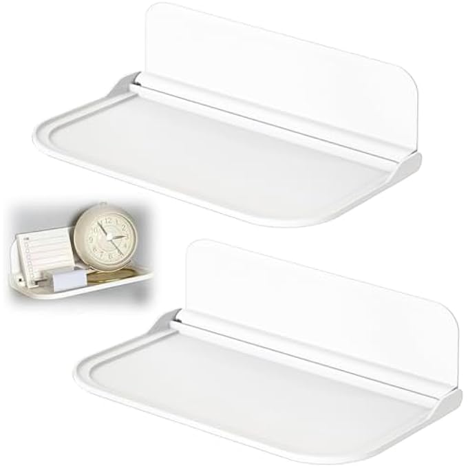 AUTOYSUR Bathroom Towel RackWall Mounted Foldable Towel Shelf with Double BarsStorage Organizer with 5 Removable Hooks Stainless Steel SpaceSaving Holder for Toilet Shower Lavatory - Image 1