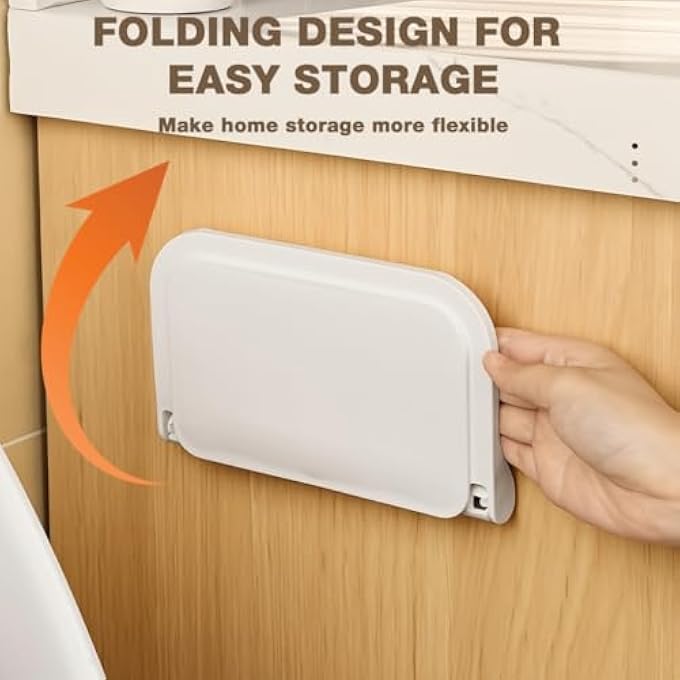 AUTOYSUR Bathroom Towel RackWall Mounted Foldable Towel Shelf with Double BarsStorage Organizer with 5 Removable Hooks Stainless Steel SpaceSaving Holder for Toilet Shower Lavatory - Image 5