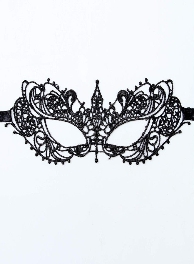 Xloey 20 Pieces Lace Mask Masquerade Venetian Eyemask Halloween Sexy Woman Lace Mask for Halloween Masquerade Carnival Party Costume Ball, Black - Image 2