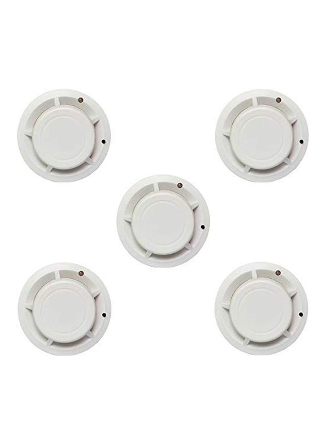 NIBEMINENT 5-Piece Wireless Smoke Detector Fire Alarm White - Image 1