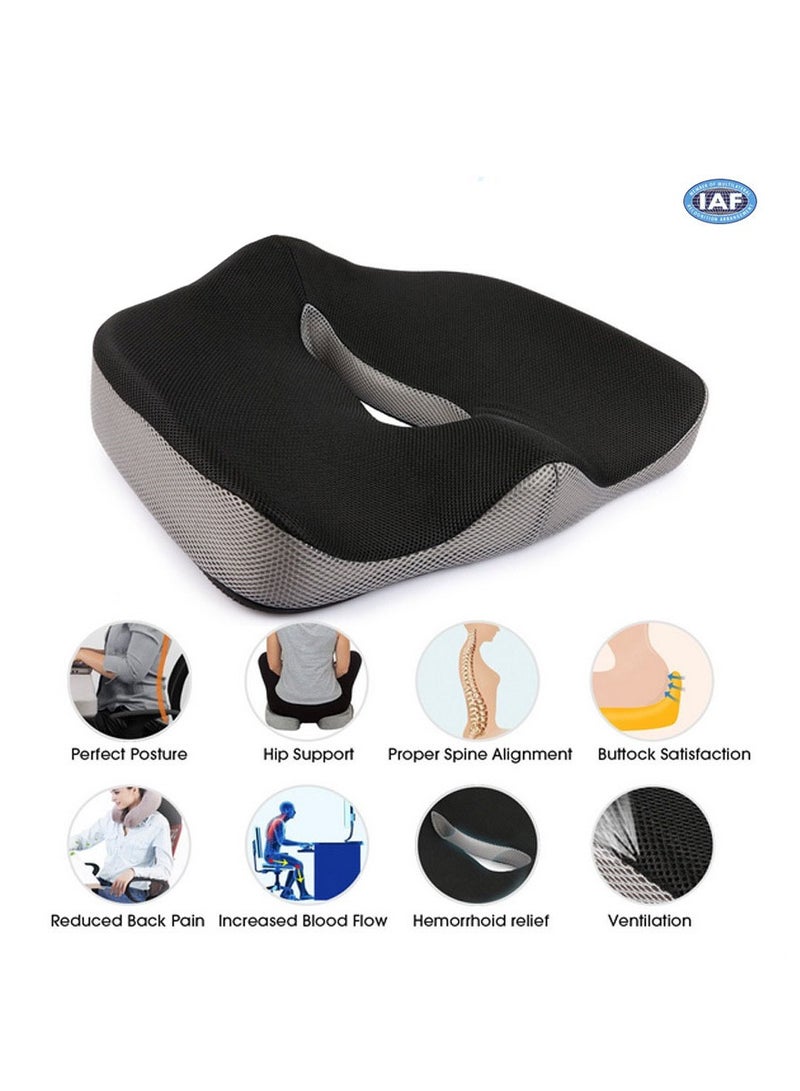 general Seat Cushions for Office Chairs, Memory Foam Car Seat Cushion, Office Chair Cushion, Ergonomic Donut Pillow for Desk, Car and Gaming, Back Pain Relief and Support - Image 3