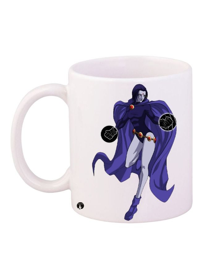 Cartoon Character Printed Coffee Mug White/Blue/Grey 11ounce