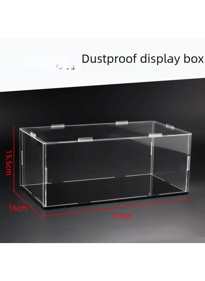 Generic Large Acrylic Alloy Car Model Transparent Gift Box Exquisite Dustproof Display Box Ideal Gift Ornament-Color:1:18 Dust Cover With Light-black  - Image 3